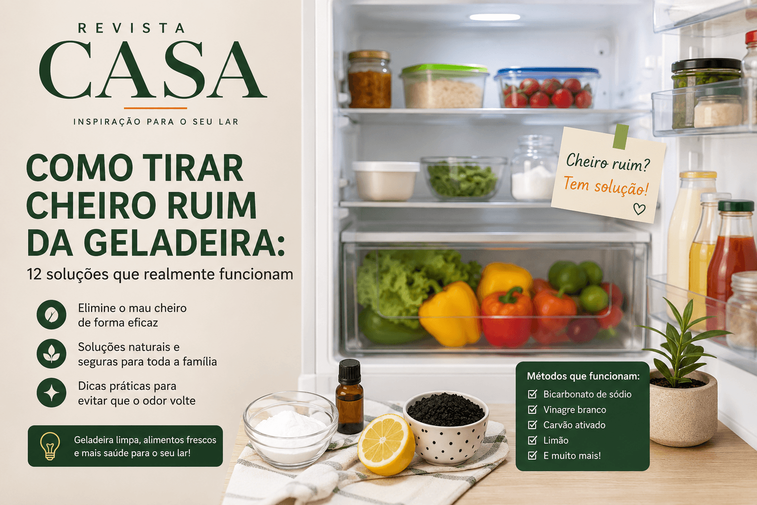 Como Tirar Cheiro Ruim da Geladeira: 12 Soluções que Realmente Funcionam