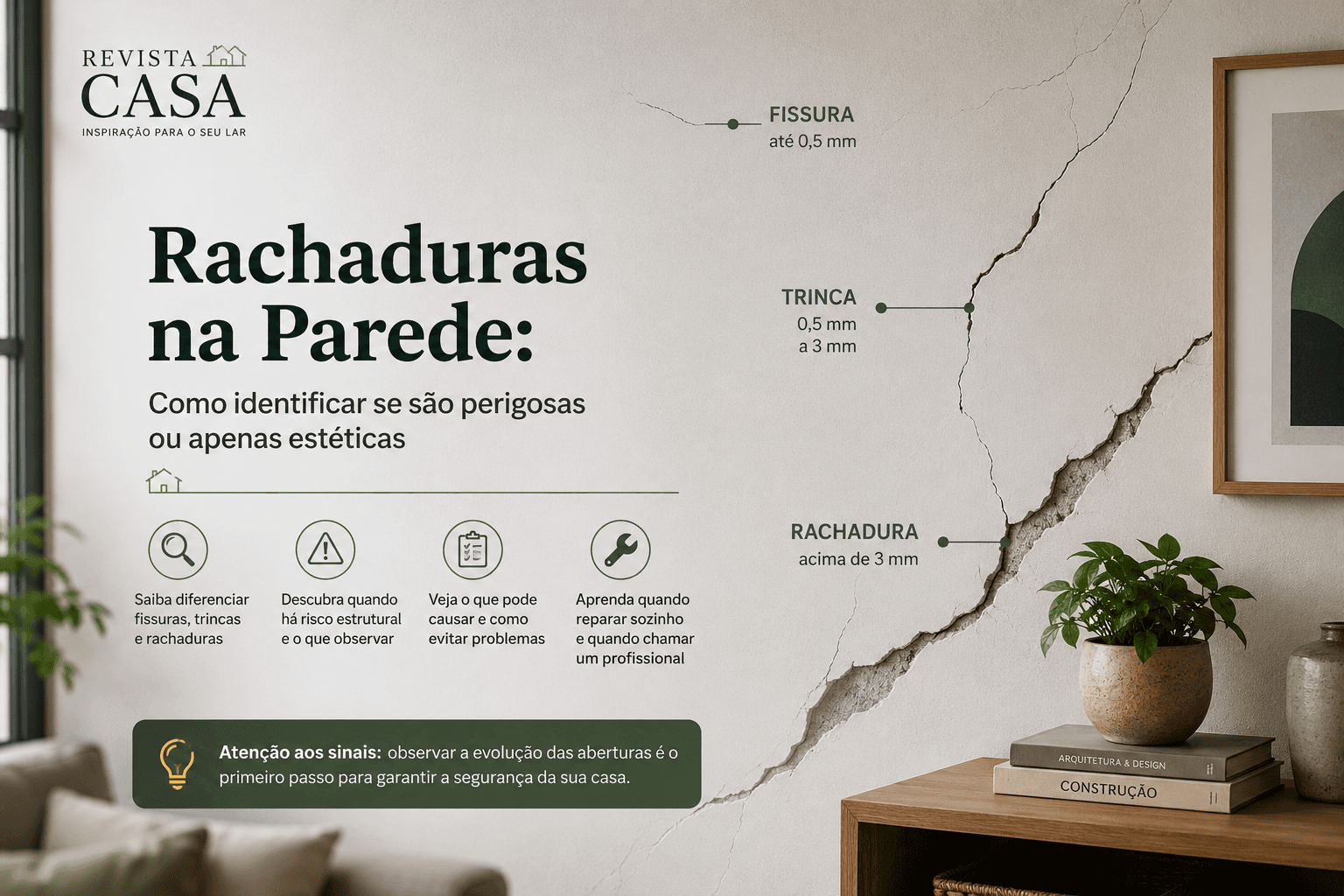 Rachaduras na Parede: Como Identificar se São Perigosas ou Apenas Estéticas