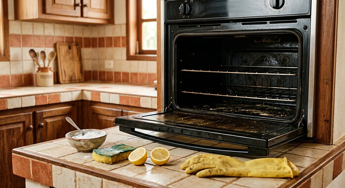 Como limpar forno com gordura queimada sem misturar produtos