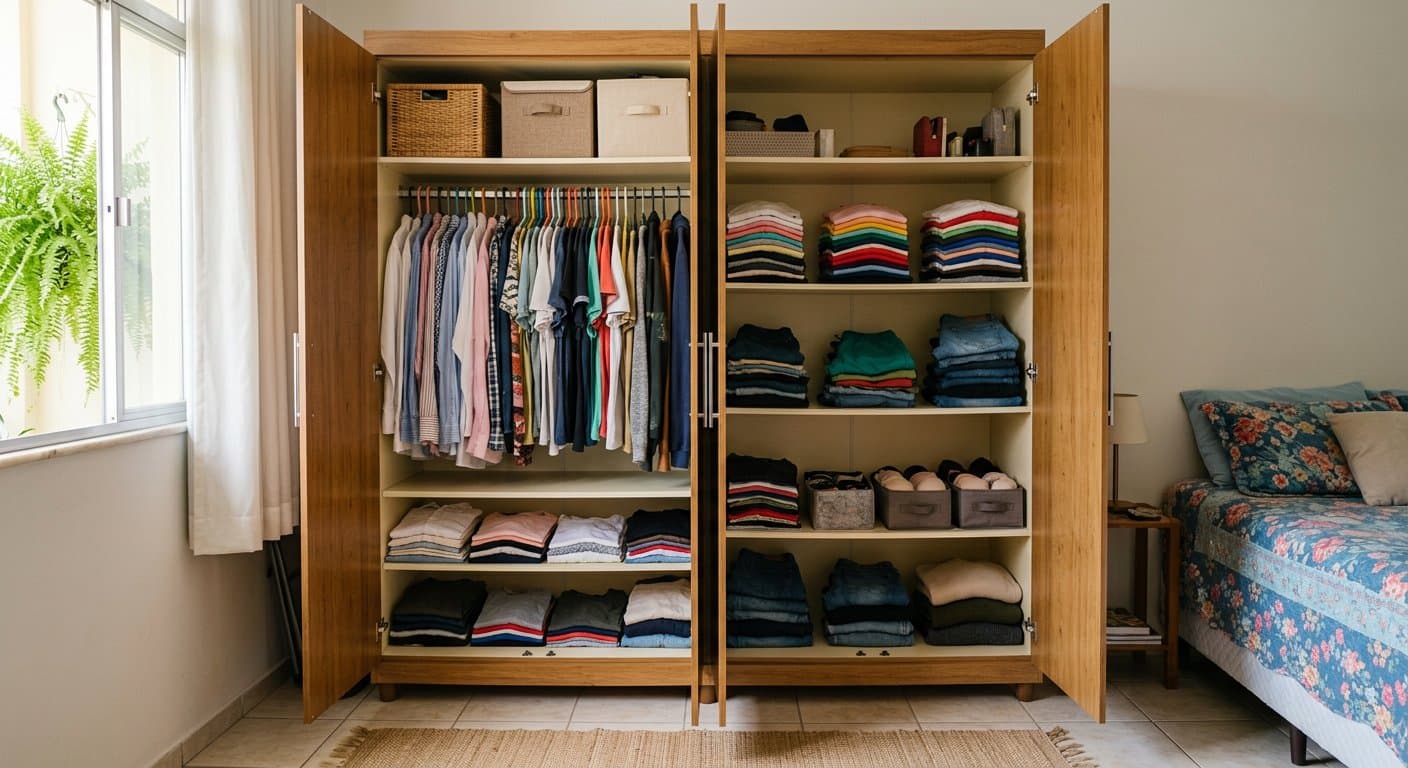 Como organizar o guarda-roupa pra caber mais (sem comprar outro)